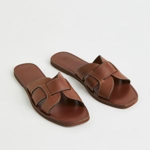 Leather slides